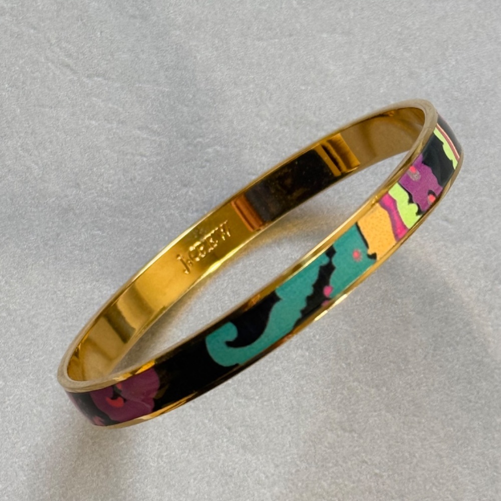 Vintage J. Crew Bracelet Bangle Enamel Pattern Co… - image 1